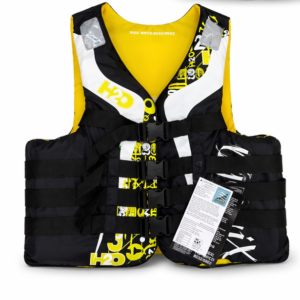 4 BUCKLE NYLON LIFE JACKET - 2XL-YELLOW